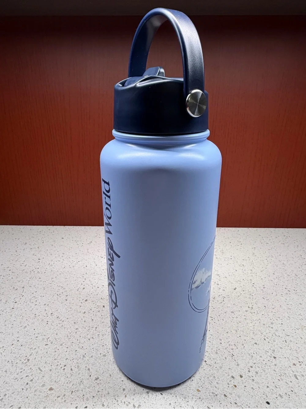 NEW 2026 DISNEY WORLD CINDERELLA CASTLE JUMBO 1 LITER WATER BOTTLE IN BLUE